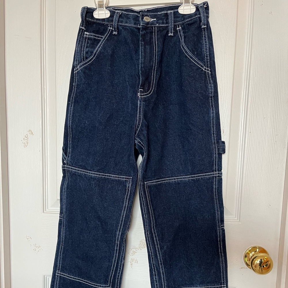 High Rise Straight Leg Industrial Jeans